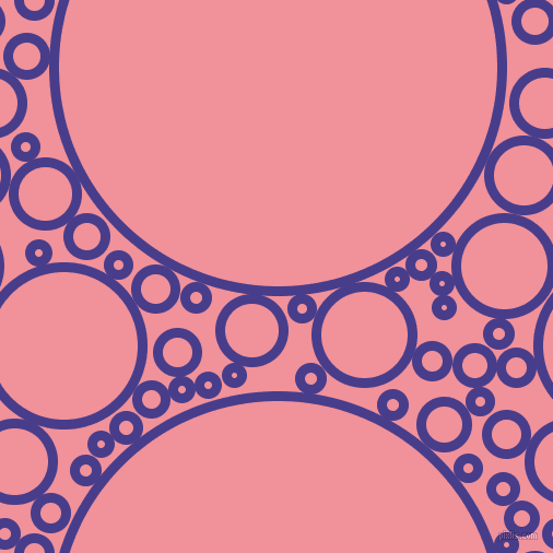 bubbles, circles, sponge, big, medium, small, 9 pixel line width, Dark Slate Blue and Wewak circles bubbles sponge soap seamless tileable