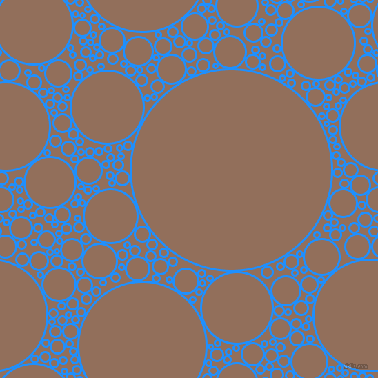 bubbles, circles, sponge, big, medium, small, 3 pixel line width, Dodger Blue and Beaver circles bubbles sponge soap seamless tileable