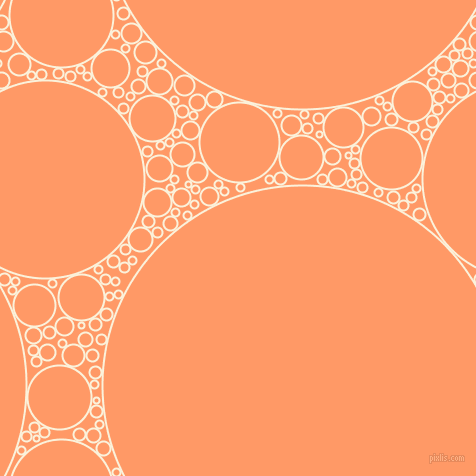 bubbles, circles, sponge, big, medium, small, 2 pixel line width, Early Dawn and Atomic Tangerine circles bubbles sponge soap seamless tileable