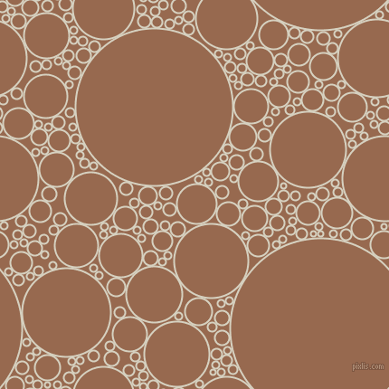bubbles, circles, sponge, big, medium, small, 2 pixel line width, Ecru White and Dark Tan circles bubbles sponge soap seamless tileable