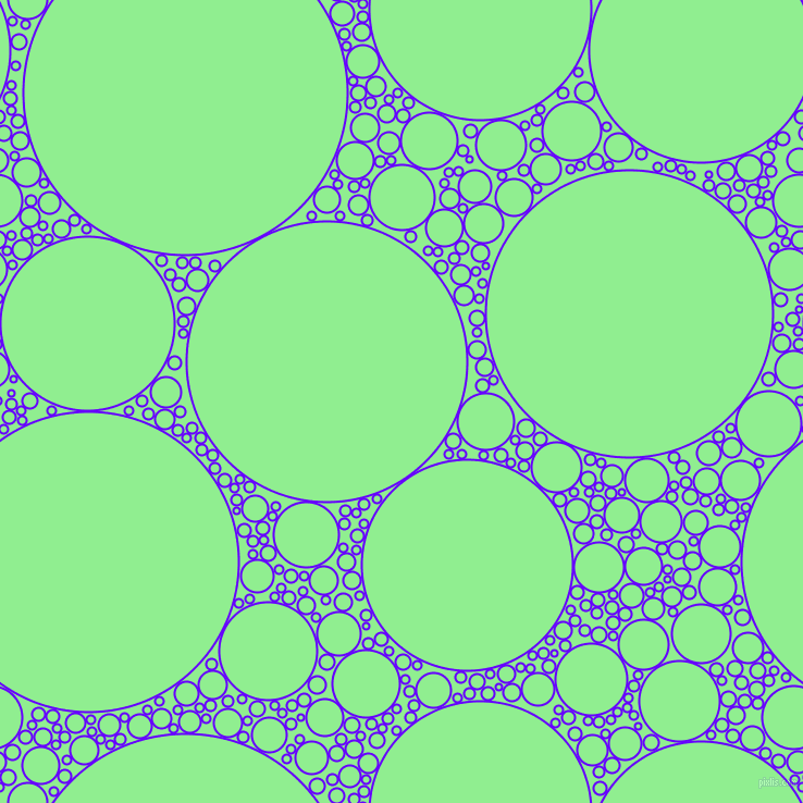 bubbles, circles, sponge, big, medium, small, 2 pixel line width, Electric Indigo and Light Green circles bubbles sponge soap seamless tileable