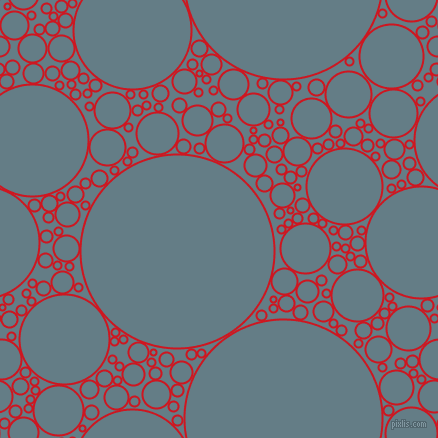 bubbles, circles, sponge, big, medium, small, 2 pixel line width, Fire Engine Red and Hoki circles bubbles sponge soap seamless tileable