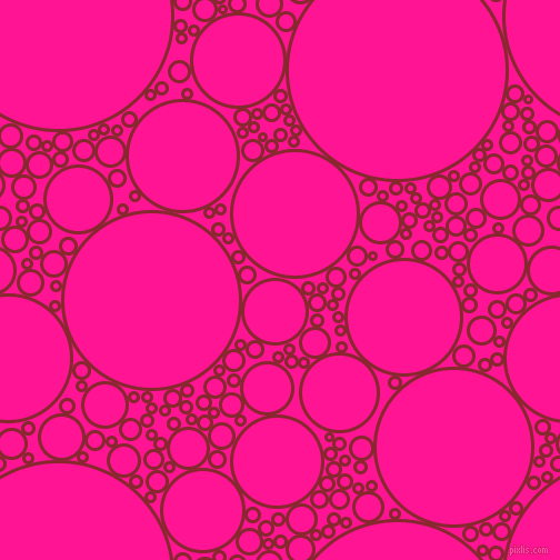 bubbles, circles, sponge, big, medium, small, 3 pixel line width, Flame Red and Deep Pink circles bubbles sponge soap seamless tileable