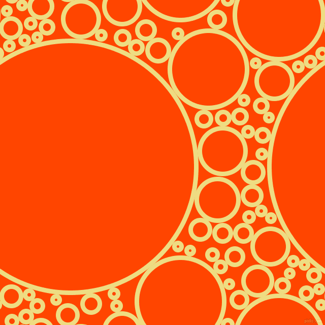 bubbles, circles, sponge, big, medium, small, 9 pixel line width, Flax and Orange Red circles bubbles sponge soap seamless tileable