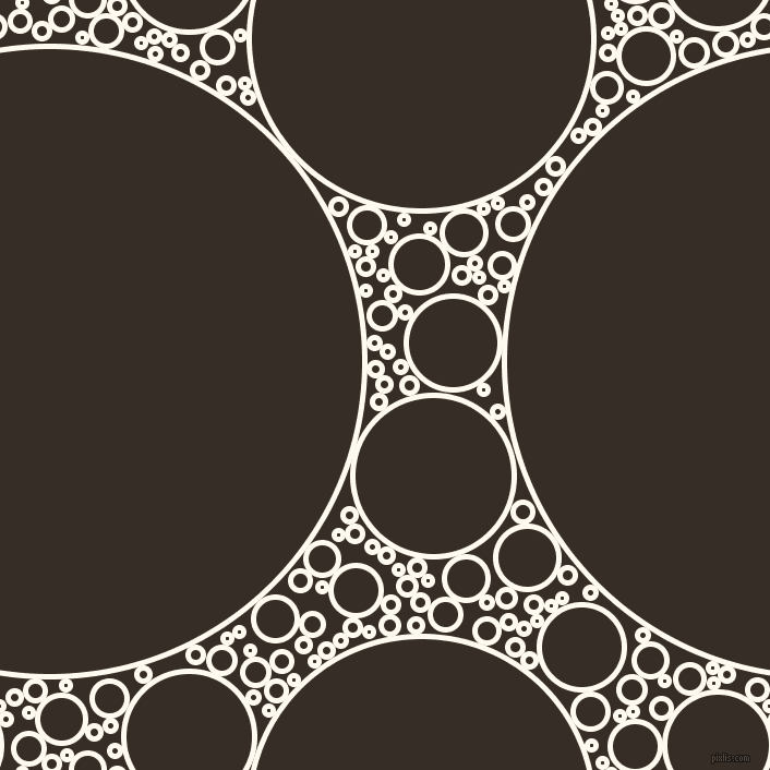 bubbles, circles, sponge, big, medium, small, 5 pixel line width, Floral White and Coffee Bean circles bubbles sponge soap seamless tileable