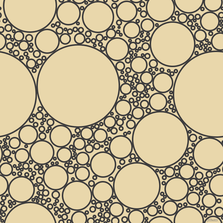 bubbles, circles, sponge, big, medium, small, 5 pixel line width, Fuscous Grey and Beeswax circles bubbles sponge soap seamless tileable
