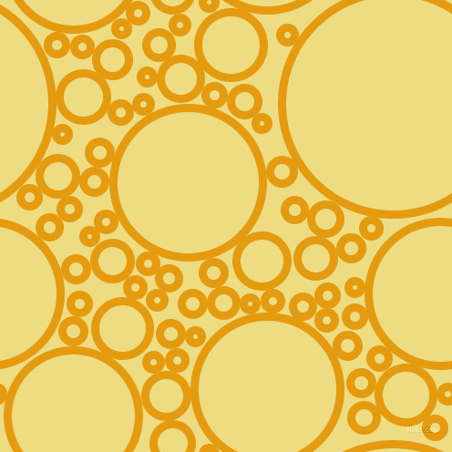 bubbles, circles, sponge, big, medium, small, 9 pixel line width, Gamboge and Flax circles bubbles sponge soap seamless tileable