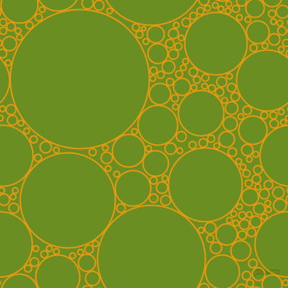 bubbles, circles, sponge, big, medium, small, 2 pixel line width, Gamboge and Olive Drab circles bubbles sponge soap seamless tileable