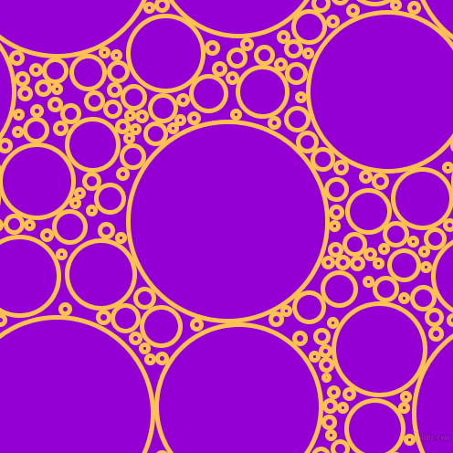 bubbles, circles, sponge, big, medium, small, 5 pixel line width, Golden Tainoi and Dark Violet circles bubbles sponge soap seamless tileable