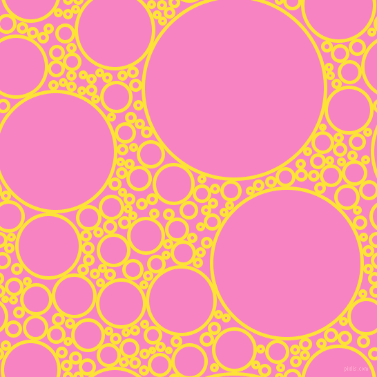 bubbles, circles, sponge, big, medium, small, 5 pixel line width, Gorse and Tea Rose circles bubbles sponge soap seamless tileable