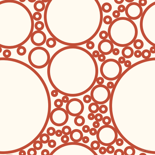 bubbles, circles, sponge, big, medium, small, 9 pixel line width, Grenadier and Floral White circles bubbles sponge soap seamless tileable