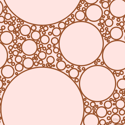 bubbles, circles, sponge, big, medium, small, 5 pixel line width, Hawaiian Tan and Misty Rose circles bubbles sponge soap seamless tileable