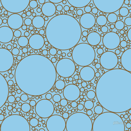 bubbles, circles, sponge, big, medium, small, 2 pixel line width, Hot Curry and Cornflower circles bubbles sponge soap seamless tileable