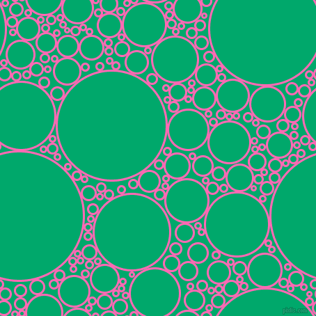 bubbles, circles, sponge, big, medium, small, 3 pixel line width, Hot Pink and Jade circles bubbles sponge soap seamless tileable