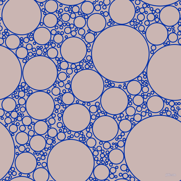 bubbles, circles, sponge, big, medium, small, 3 pixel line width, International Klein Blue and Cold Turkey circles bubbles sponge soap seamless tileable