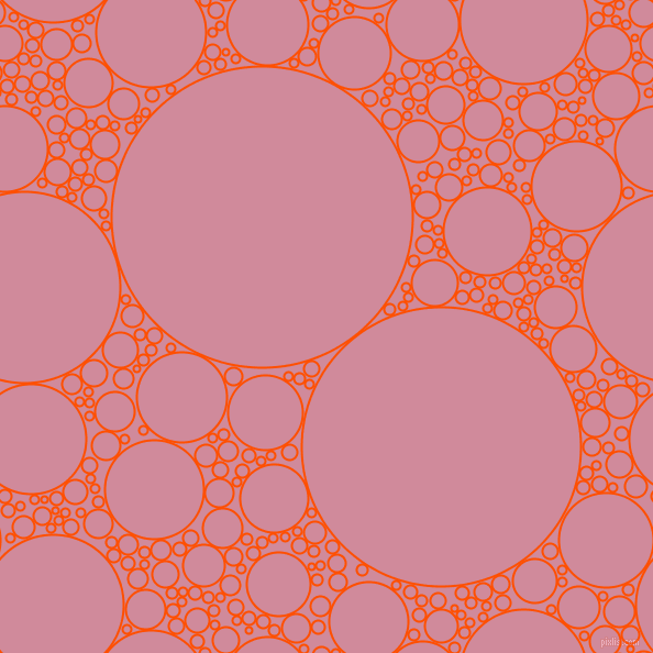bubbles, circles, sponge, big, medium, small, 2 pixel line width, International Orange and Can Can circles bubbles sponge soap seamless tileable