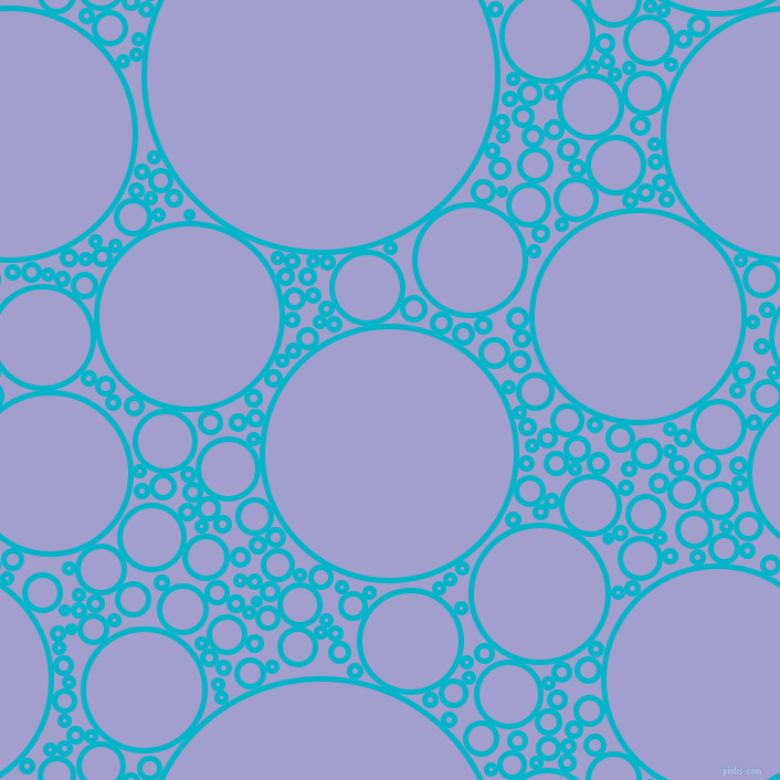 bubbles, circles, sponge, big, medium, small, 5 pixel line width, Iris Blue and Wistful circles bubbles sponge soap seamless tileable