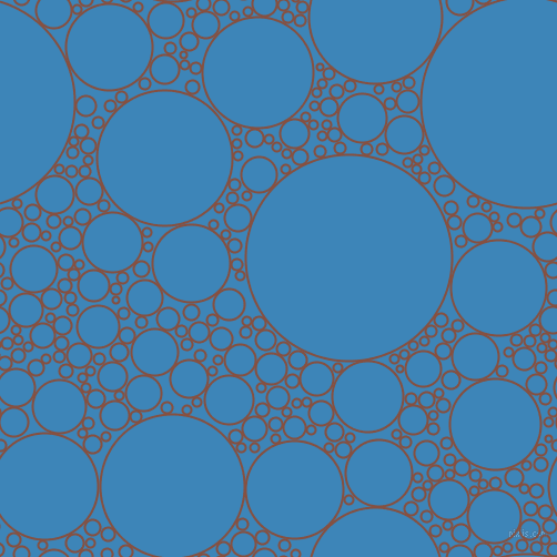 bubbles, circles, sponge, big, medium, small, 2 pixel line width, Ironstone and Curious Blue circles bubbles sponge soap seamless tileable