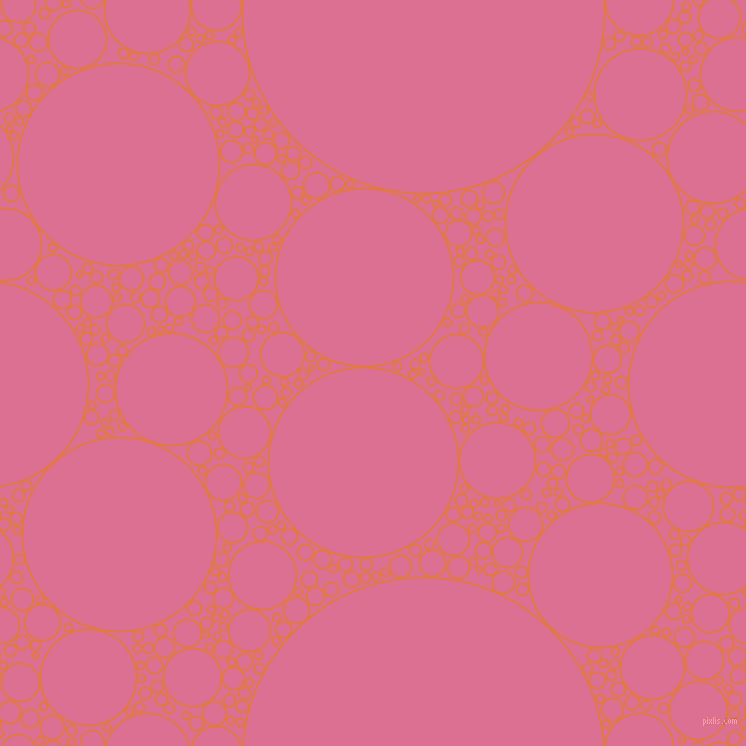 bubbles, circles, sponge, big, medium, small, 2 pixel line width, Jaffa and Pale Violet Red circles bubbles sponge soap seamless tileable