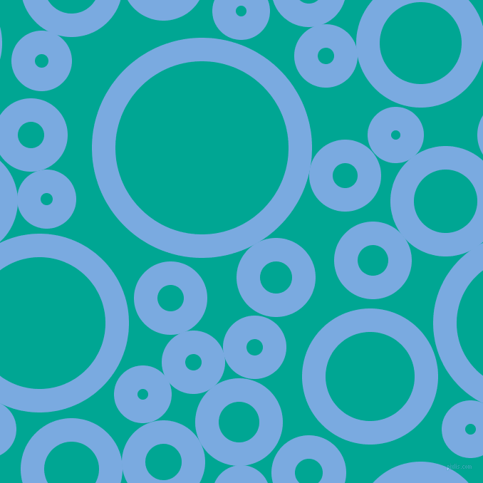 bubbles, circles, sponge, big, medium, small, 33 pixel line width, Jordy Blue and Persian Green circles bubbles sponge soap seamless tileable