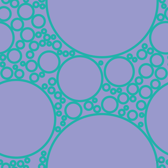 bubbles, circles, sponge, big, medium, small, 9 pixel line width, Light Sea Green and Blue Bell circles bubbles sponge soap seamless tileable