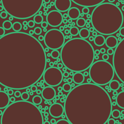 bubbles, circles, sponge, big, medium, small, 5 pixel line width, Medium Sea Green and Redwood circles bubbles sponge soap seamless tileable
