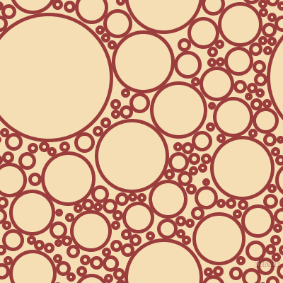 bubbles, circles, sponge, big, medium, small, 5 pixel line width, Mexican Red and Wheat circles bubbles sponge soap seamless tileable