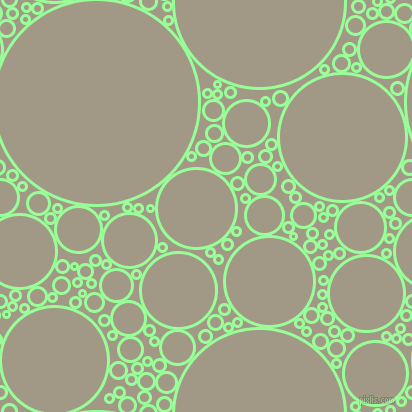 bubbles, circles, sponge, big, medium, small, 3 pixel line width, Mint Green and Nomad circles bubbles sponge soap seamless tileable