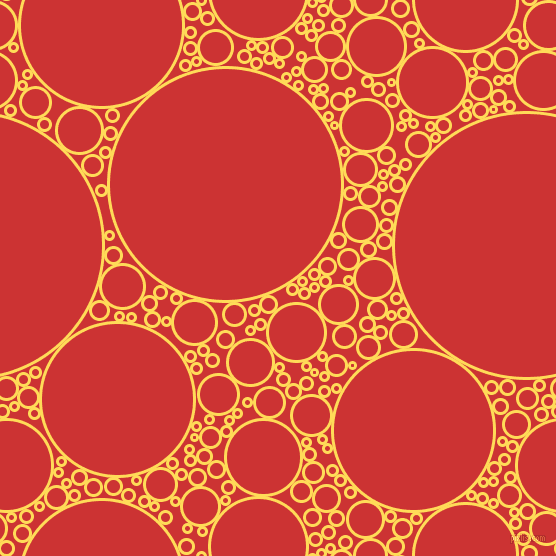 bubbles, circles, sponge, big, medium, small, 3 pixel line width, Mustard and Persian Red circles bubbles sponge soap seamless tileable