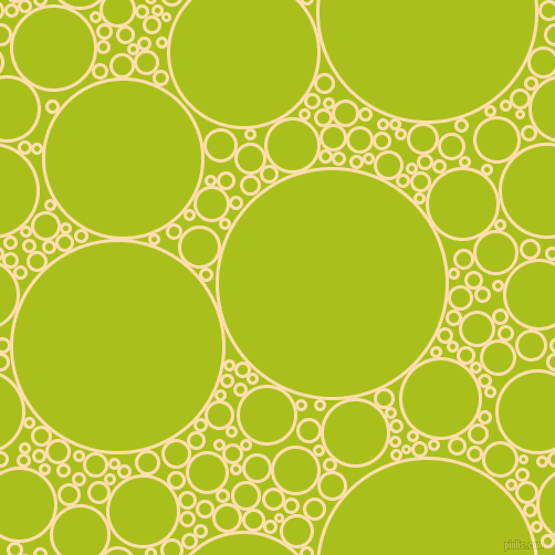 bubbles, circles, sponge, big, medium, small, 3 pixel line width, Navajo White and Bahia circles bubbles sponge soap seamless tileable