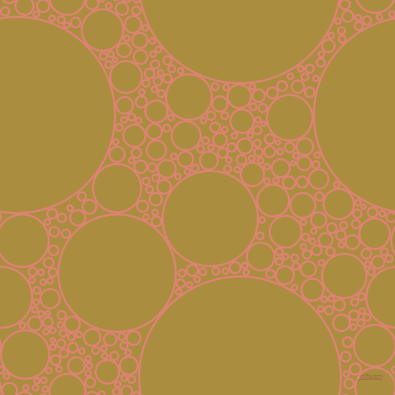 bubbles, circles, sponge, big, medium, small, 3 pixel line width, New York Pink and Luxor Gold circles bubbles sponge soap seamless tileable