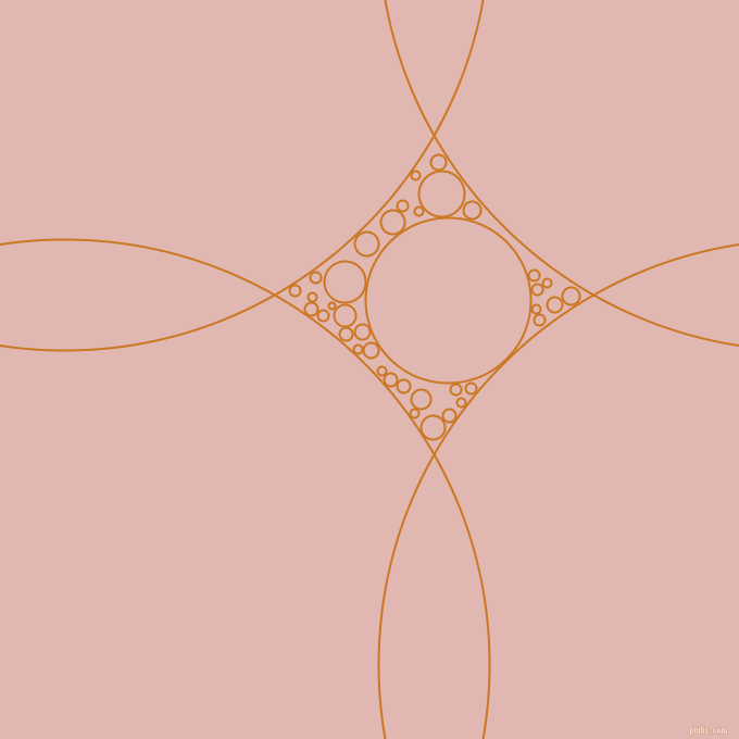 bubbles, circles, sponge, big, medium, small, 2 pixel line width, Ochre and Cavern Pink circles bubbles sponge soap seamless tileable