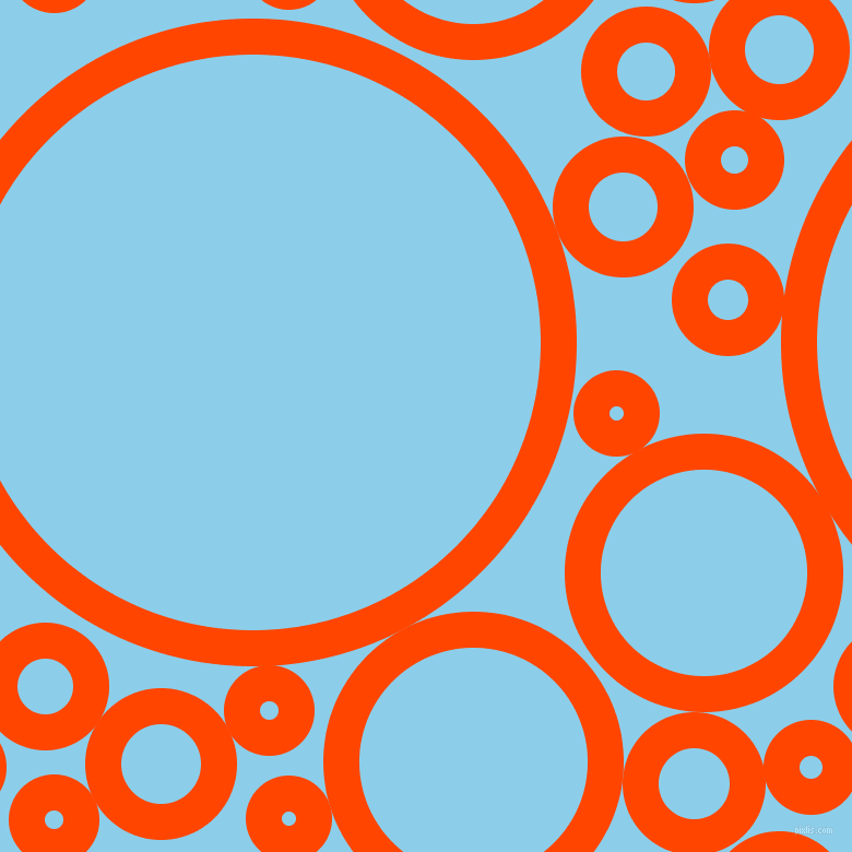 bubbles, circles, sponge, big, medium, small, 33 pixel line width, Orange Red and Anakiwa circles bubbles sponge soap seamless tileable