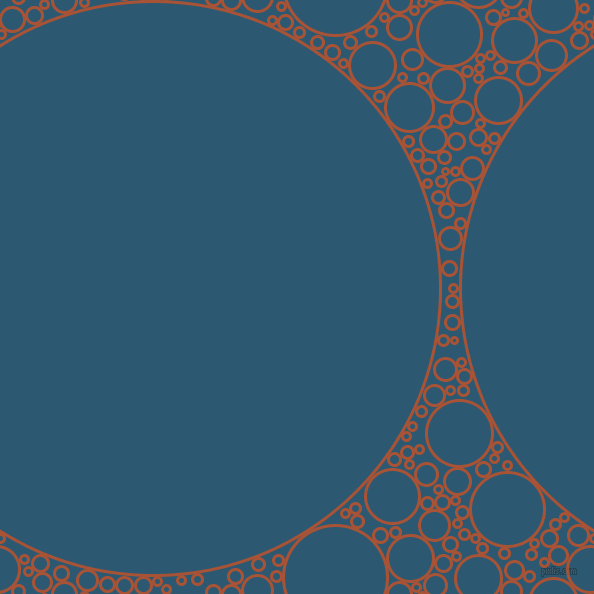 bubbles, circles, sponge, big, medium, small, 3 pixel line width, Orange Roughy and Chathams Blue circles bubbles sponge soap seamless tileable