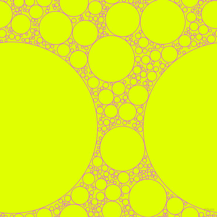 bubbles, circles, sponge, big, medium, small, 2 pixel line width, Orchid and Chartreuse Yellow circles bubbles sponge soap seamless tileable