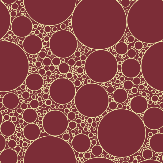 bubbles, circles, sponge, big, medium, small, 2 pixel line width, Pale Goldenrod and Paprika circles bubbles sponge soap seamless tileable