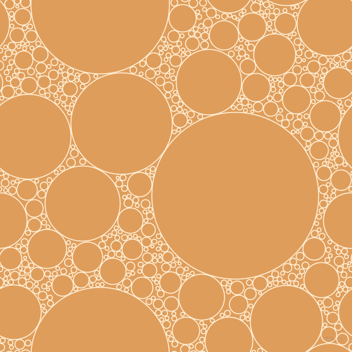 bubbles, circles, sponge, big, medium, small, 2 pixel line width, Papaya Whip and Porsche circles bubbles sponge soap seamless tileable