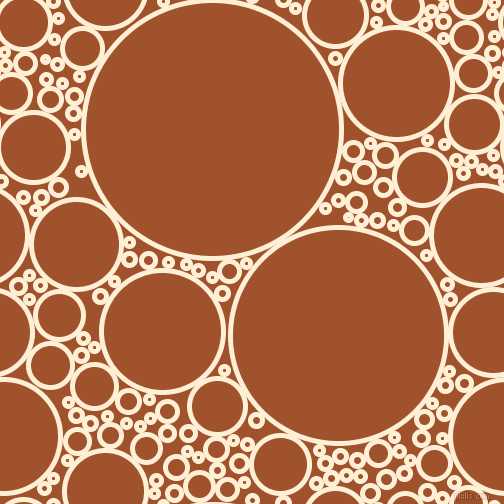 bubbles, circles, sponge, big, medium, small, 5 pixel line width, Papaya Whip and Sienna circles bubbles sponge soap seamless tileable