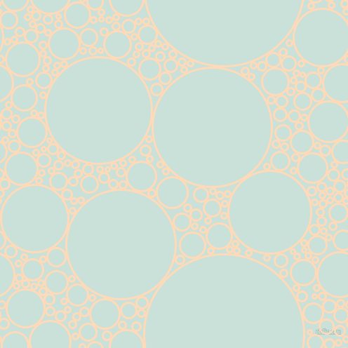 bubbles, circles, sponge, big, medium, small, 3 pixel line width, Peach Puff and Iceberg circles bubbles sponge soap seamless tileable