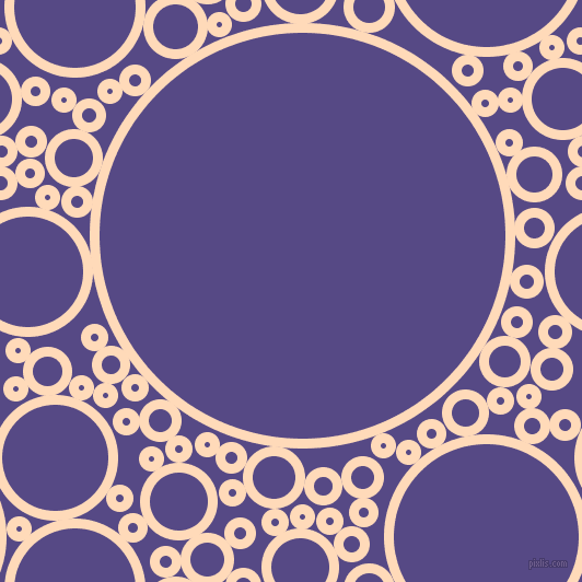 bubbles, circles, sponge, big, medium, small, 9 pixel line width, Peach Puff and Victoria circles bubbles sponge soap seamless tileable