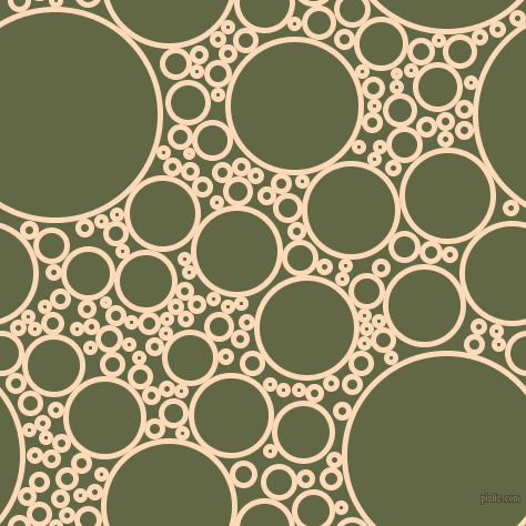 bubbles, circles, sponge, big, medium, small, 5 pixel line width, Peach Puff and Woodland circles bubbles sponge soap seamless tileable