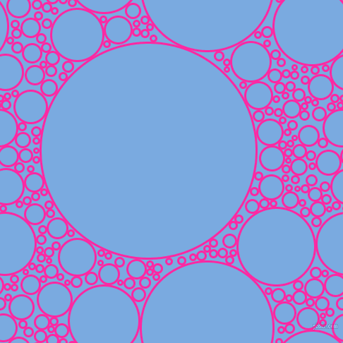 bubbles, circles, sponge, big, medium, small, 3 pixel line width, Persian Rose and Jordy Blue circles bubbles sponge soap seamless tileable