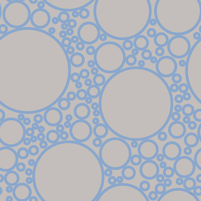 bubbles, circles, sponge, big, medium, small, 9 pixel line width, Polo Blue and Pale Slate circles bubbles sponge soap seamless tileable