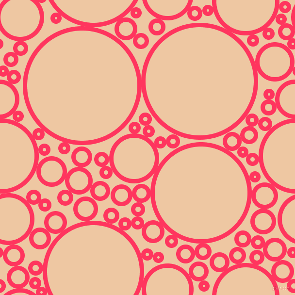 bubbles, circles, sponge, big, medium, small, 9 pixel line width, Radical Red and Negroni circles bubbles sponge soap seamless tileable