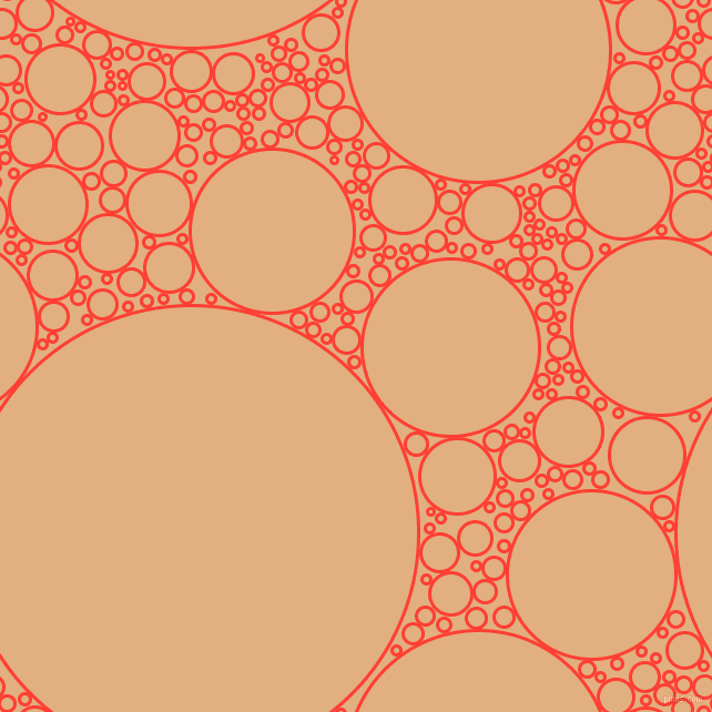bubbles, circles, sponge, big, medium, small, 3 pixel line width, Red Orange and Manhattan circles bubbles sponge soap seamless tileable