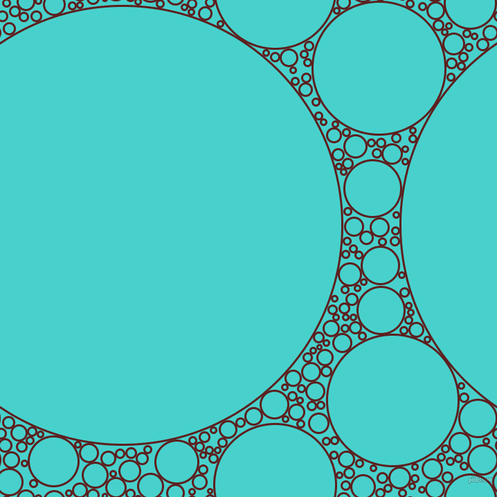 bubbles, circles, sponge, big, medium, small, 3 pixel line width, Red Oxide and Medium Turquoise circles bubbles sponge soap seamless tileable