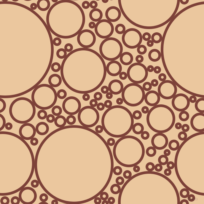 bubbles, circles, sponge, big, medium, small, 9 pixel line width, Red Robin and New Tan circles bubbles sponge soap seamless tileable