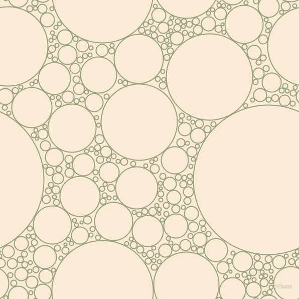 bubbles, circles, sponge, big, medium, small, 2 pixel line width, Sage and Antique White circles bubbles sponge soap seamless tileable