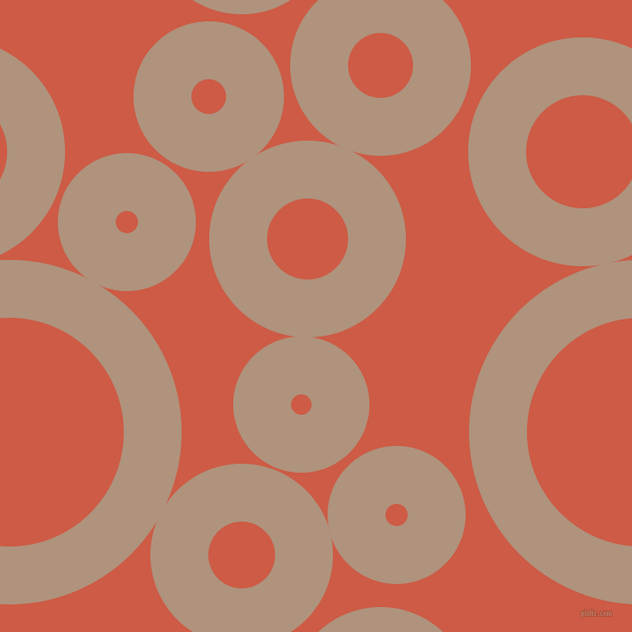 bubbles, circles, sponge, big, medium, small, 65 pixel line width, Sandrift and Dark Coral circles bubbles sponge soap seamless tileable