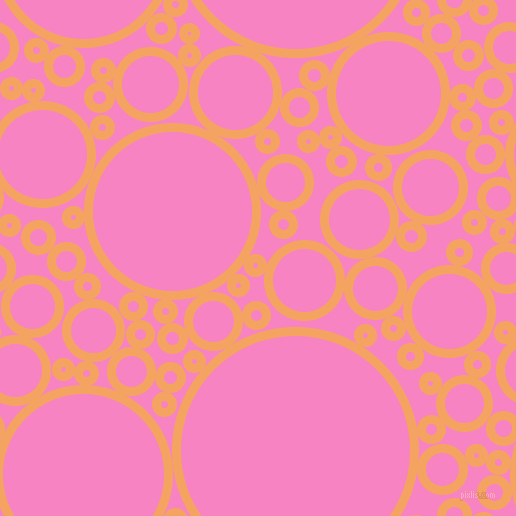 bubbles, circles, sponge, big, medium, small, 9 pixel line width, Sandy Brown and Tea Rose circles bubbles sponge soap seamless tileable